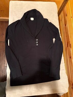 Banana Republic Black V-Neck Shawl Collar Sweater